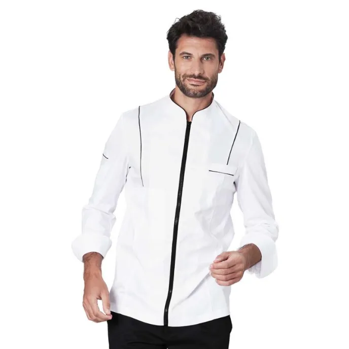Fuori tutto - Giacca da Lavoro Chef Eros Siggi 28GC0004/01-0757 Taglia M Colore Bianco Nero