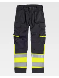 Fuori tutto - Pantalone da Lavoro Multitasche Alta Visibilità C2918 - Workteam Taglia 42 Colore Nero Arancio