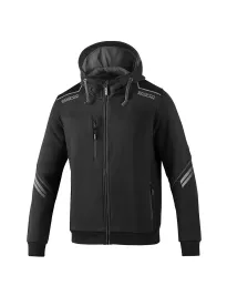 Fuori tutto - Felpa con cappuccio da lavoro Sparco Tech Hooded full zip 02414 Taglia L Colore Nero Grigio