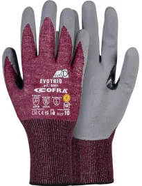 12 - Guanti da Lavoro Strech Cofra Evotrio in Nitrile Antitaglio G091-D100