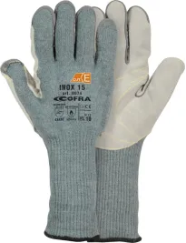 12 Paia - Guanti da Lavoro Cofra Inox 15 in Pelle G074-D100