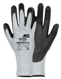 12 Paia - Guanti da Lavoro Cofra in Nitrile Niteck G077-DD00