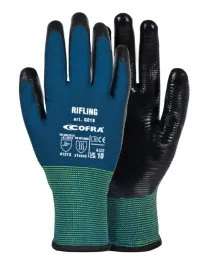 12 Paia - Guanti da Lavoro Cofra Riflin in Nitrile G018-DD00