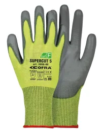 12 Paia - Guanti da Lavoro Cofra Suprtcut 5 in Poliuretano G080-D100