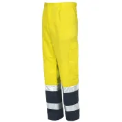 Fuori tutto - Pantalone da Lavoro Alta Visibilità Multitasche Issa Line AV 8430N Taglia 2XL Colore Arancio Fluo Blu Navy