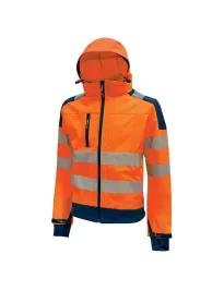 Fuori tutto - Giacca da Lavoro Softshell Stretch Elasticizzata Alta Visibilità U-Power Miky HL169YF colore orange fluo taglia M