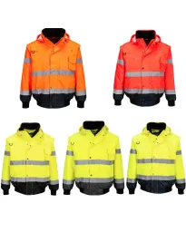 Giubbotto da Lavoro Alta Visibilità Multitasche Impermeabile Stretch 3 In 1 Portwest C465