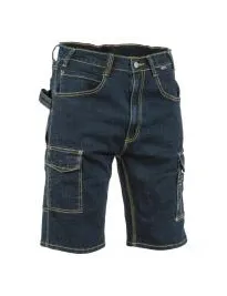 Fuori tutto - Bermuda Jeans da Lavoro Stretch Elasticizzati Multitasche Cofra Manacor V497-0-00 Taglia 44 Colore Blu