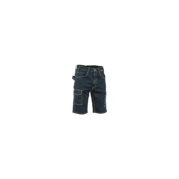 Fuori tutto - Bermuda Jeans da Lavoro Stretch Elasticizzati Multitasche Cofra Manacor V497-0-00 Taglia 44 Colore Blu