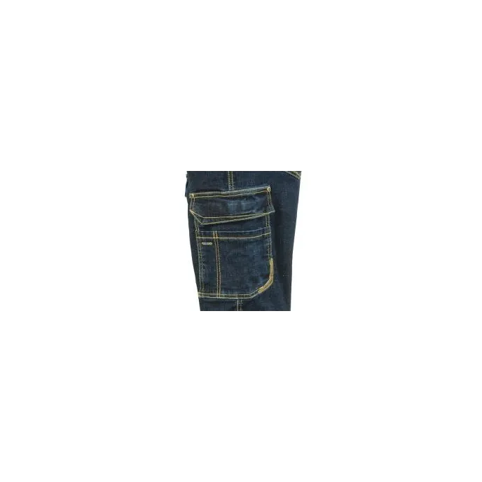 Fuori tutto - Bermuda Jeans da Lavoro Stretch Elasticizzati Multitasche Cofra Manacor V497-0-00 Taglia 44 Colore Blu