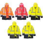 Giubbotto da Lavoro Alta Visibilità Multitasche Impermeabile 5 In 1 Executive Portwest S768