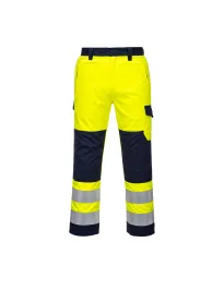 Pantaloni da Lavoro Alta Visibilità Impermeabile Ignifugo Multitasche Modaflame Portwest MV46