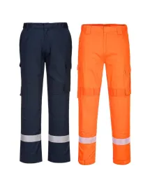 Pantaloni da Lavoro Alta Visibilità Impermeabile Ignifugo Multitasche Bizflame Portwest FR401