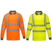 Polo da Lavoro Alta Visibilità Manica Lunga Cotton Comfort Portwest S271