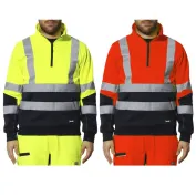 Felpa da Lavoro Alta Visibilità Multitasche Mezza Zip Rivana Issa Line 04828