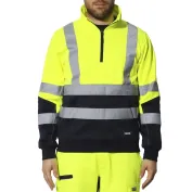 Felpa da Lavoro Alta Visibilità Multitasche Mezza Zip Rivana Issa Line 04828