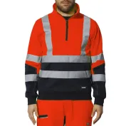 Felpa da Lavoro Alta Visibilità Multitasche Mezza Zip Rivana Issa Line 04828