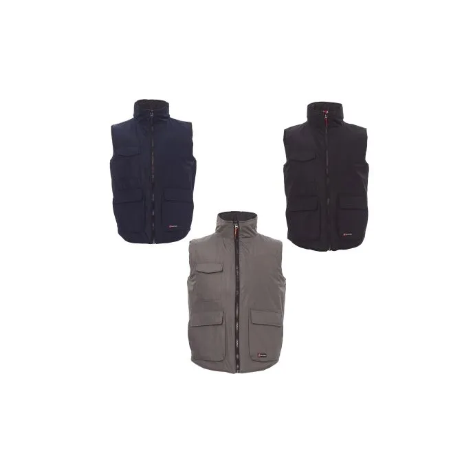 Fuori tutto - Gilet da Lavoro Multitasche con Interno Imbottito Wanted - Payper AY 7140 Taglia L Colore Smoke Nero