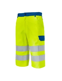 Fuori tutto - Bermuda da Lavoro Alta Visibilità Multitasche Molinel Fluopro FLUOBM72ASJ/BU Taglia L Colore Giallo Fluo Verde