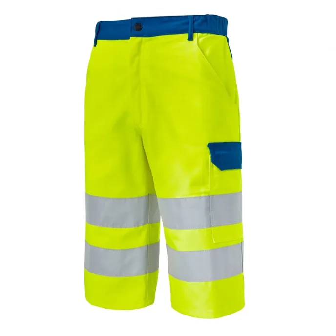 Fuori tutto - Bermuda da Lavoro Alta Visibilità Multitasche Molinel Fluopro FLUOBM72ASJ/BU Taglia L Colore Giallo Fluo Verde