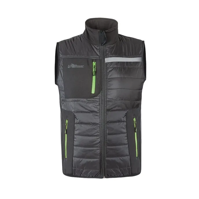 Fuori tutto - Gilet da Lavoro imbottito idrorepellente Multitasche U-Power Wall FU278 Taglia XS Colore Asphalt Grey