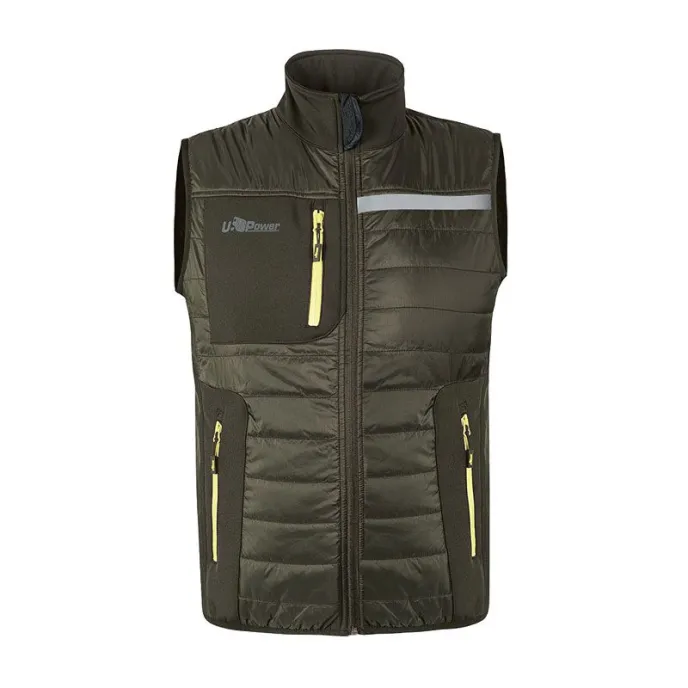 Fuori tutto - Gilet da Lavoro imbottito idrorepellente Multitasche U-Power Wall FU278 Taglia XS Colore Asphalt Grey