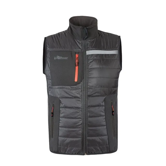 Fuori tutto - Gilet da Lavoro imbottito idrorepellente Multitasche U-Power Wall FU278 Taglia XS Colore Asphalt Grey