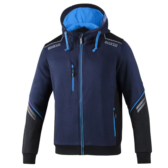 Fuori tutto - Felpa con cappuccio da lavoro Sparco Tech Hooded full zip 02414 Taglia 2XL Colore Nero Grigio