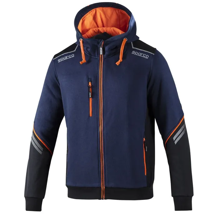Fuori tutto - Felpa con cappuccio da lavoro Sparco Tech Hooded full zip 02414 Taglia 2XL Colore Nero Grigio
