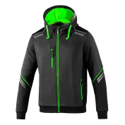 Fuori tutto - Felpa con cappuccio da lavoro Sparco Tech Hooded full zip 02414 Taglia 2XL Colore Nero Grigio