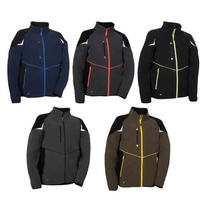Fuori tutto - Felpa da Lavoro Multitasche Zip Intera Cofra Vilebo V645-0-0 Taglia L Colore Nero Nero Giallo Fluo