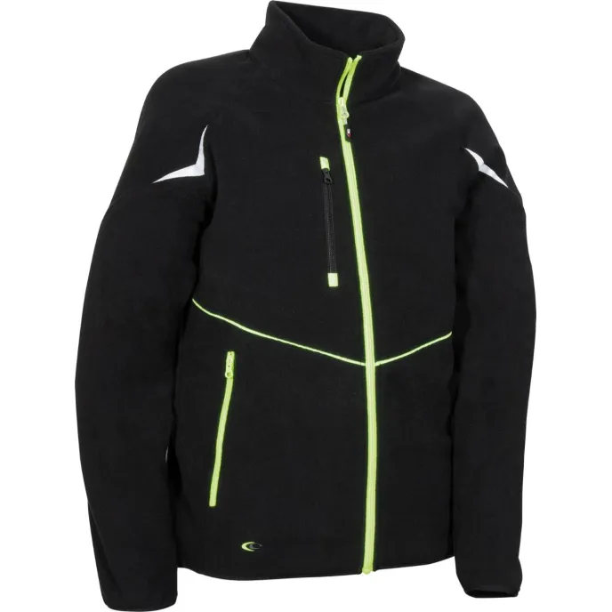 Fuori tutto - Felpa da Lavoro Multitasche Zip Intera Cofra Vilebo V645-0-0 Taglia L Colore Nero Nero Giallo Fluo