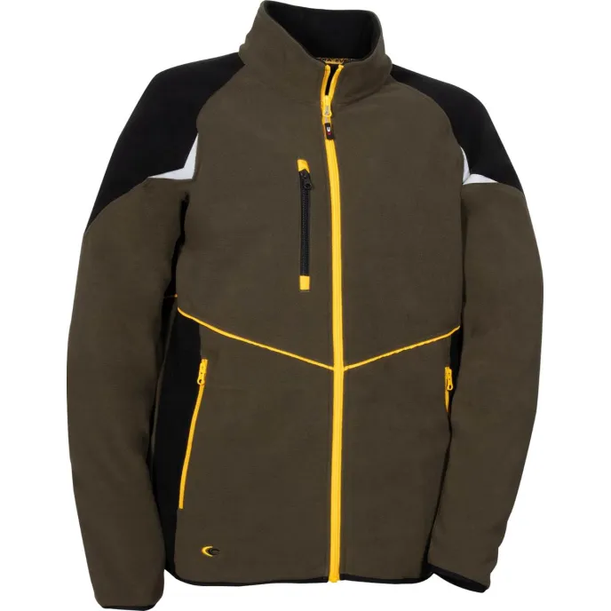 Fuori tutto - Felpa da Lavoro Multitasche Zip Intera Cofra Vilebo V645-0-0 Taglia L Colore Nero Nero Giallo Fluo
