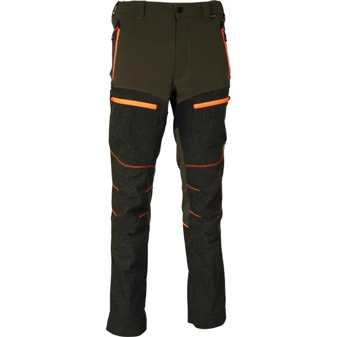 Fuori tutto - Pantaloni da Lavoro Multitasche Stretch Cofra Kreien V557-0-03 Taglia 56 Colore Fango Nero Arancio