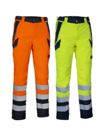 Pantaloni da Lavoro Alta Visibilità Multitasche Invernali Impermeabili Cofra Evanton V637-0
