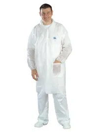 50 Pezzi - Camice da Lavoro Coverguard White Spp Coat Monouso MO41115