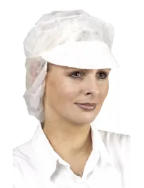 100 Pezzi - Copricapo da Lavoro Coverguard Snooded Cap Monouso con Visiera MO45650