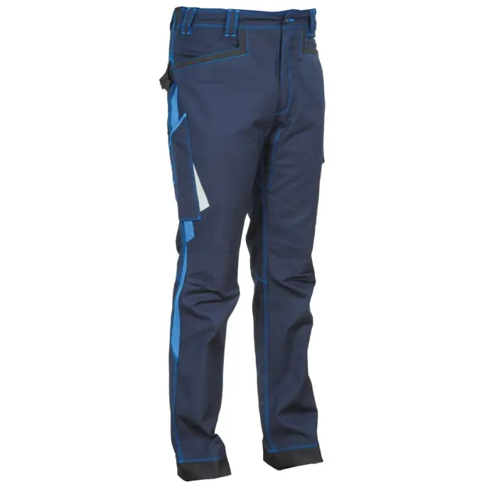 Fuori tutto - Pantaloni da Lavoro Stretch Elasticizzati Multitasche Cofra Montijo V482-0-04 Colore Antracite Nero Lime Taglia 52
