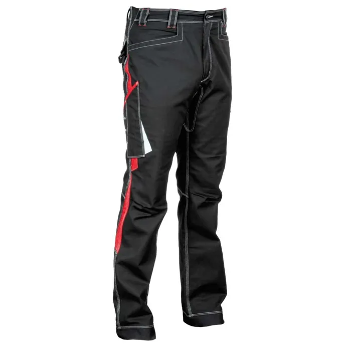 Fuori tutto - Pantaloni da Lavoro Stretch Elasticizzati Multitasche Cofra Montijo V482-0-04 Colore Antracite Nero Lime Taglia 52