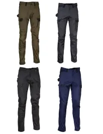 Fuori tutto - Pantaloni da Lavoro Cofra Stretch Multitasche Salanki V722-0-03 Taglia 44 Colore Antracite Nero