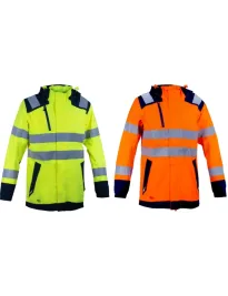 Giacca da Lavoro Alta Visibilità Multitasche Stretch Impermeabile Cofra Yatova V635-0