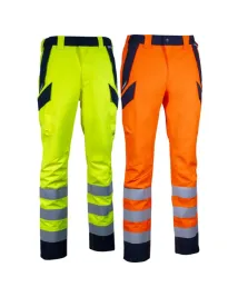 Pantaloni da Lavoro Alta Visibilità Multitasche Invernali Cofra Charring V611-0-03