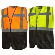 Gilet da Lavoro Multitasche Bicolore Alta Visibilità U-Power Diadem HL377