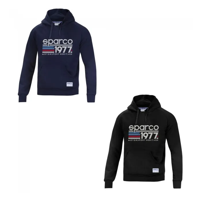 Fuori tutto - Felpa con cappuccio da lavoro Sparco Hoodie 1977 - 01320 Taglia S Colore Nero