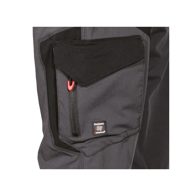 Fuori tutto - Pantaloni da Lavoro Multitasche Stretch Cofra Hagfors V592-0-02 Taglia 46 Colore Antracite Nero