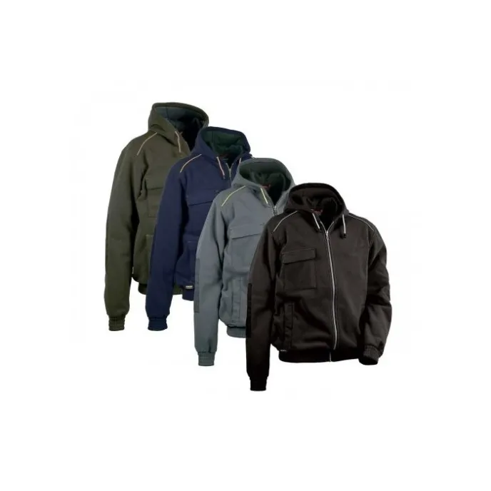 Fuori tutto - Giacca in Pile con Cappuccio da Lavoro Multitasche Cofra Potsdam V130-0-02  taglia L colore navy