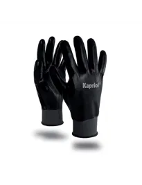 12 Paia - Guanti Kapriol Da Lavoro In Nitrile All Black 127703