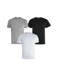 Set 3 Magliette 100%Cotone Kapriol 128906 Grigio Bianco Blu