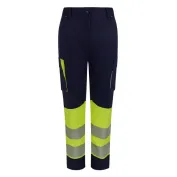 Pantaloni da Lavoro Velilla Alta Visibilità Multitasche Stretch Bicolore 303032S