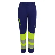 Pantaloni da Lavoro Velilla Alta Visibilità Multitasche Stretch Bicolore 303032S